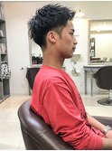 [m]かき上げヘアショートレイヤーソフトツーブロアップバング