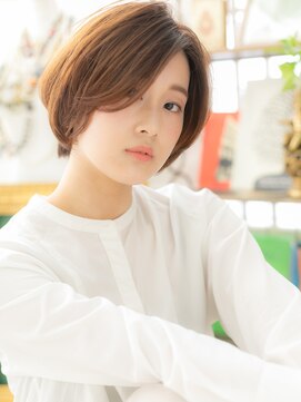 カバーヘア ブリス 上尾西口店(COVER HAIR bliss) かきあげバング大人ハイライト前下がりボブb上尾20代30代40代