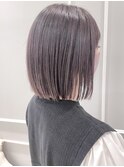 【ビフォーアフター】パープルグレージュ×ボブヘア
