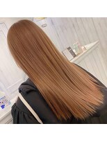 エヌプラス(N+)&nbsp;くびれヘアアプリコットオレンジ夏ハイライトカラー