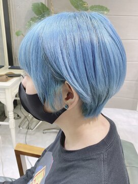 デイズ(days) 大人ショートウルフボブ小顔カット10代20代30代ブルーカラー