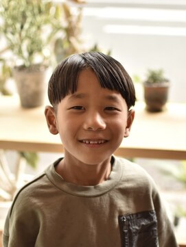 リム メンズヘア(LIM men's hair) コンマバング風ラウンドマッシュ【キッズカット/メンズヘア】