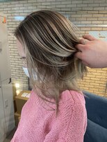 ラフ(LAFF) #バレイヤージュ#グレージュカラー#ボブウルフ#ココアベージュ