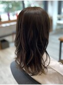 ミルクティーベージュカラーくびれヘアグレージュカラー韓国