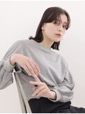 センターパート/アッシュブラック/セミディ