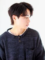 <翁長孝輔>ニュアンスパーマに束感アップバングのマッシュウルフ