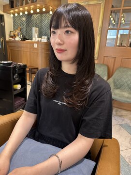 ロンド パルティール 大宮(Lond partir) 内巻きワンカールレイヤースタイルチョコレートブラウンカラー