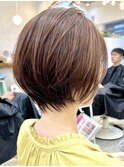 大人可愛い☆丸みショート◎アプリコットオレンジ20代～50代