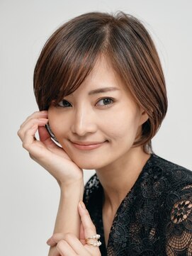 ソワネ 表参道(soigne) 表参道酸性ストレートパーマ艶髪ショートベージュアッシュ50代