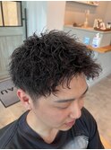 メンズ × ツイストパーマ