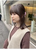 ナチュラル小顔前髪あり後れ毛サイドバング結べるボブくびれヘア