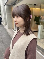 ノラ ヘアーサロン(NORA HAIR SALON) ナチュラル小顔前髪あり後れ毛サイドバング結べるボブくびれヘア