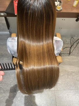 エイクス ヘア デザイン×美髪クリニック 千葉(AQs hair design) くびれヘア/アプリコットオレンジ/夏/髪質改善[千葉駅]