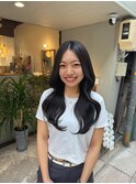 大人可愛い巻き髪スタイル/2wayシースルーバング/髪質改善カラー