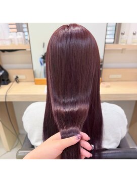 ピンクラベンダー ブリーチダブルカラー【北千住髪質改善】