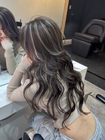 ブレンド 渋谷(BLend) ハイライトカラーくびれヘアアプリコットオレンジ