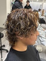 ビカムメンズヘアー 栄店(become men's hair)&nbsp;大人パーマ×ブラウンハイライトカラー