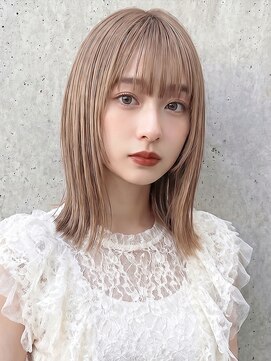 カバーヘア ブリス 上尾西口店(COVER HAIR bliss) ミルクティーブロンド韓国ハッシュカット/ミディアムヘアp上尾