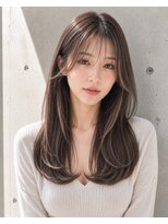 ネオリーブノース 中板橋店(Neolive north) ブラウンベージュハイライト×内巻きレイヤーロング