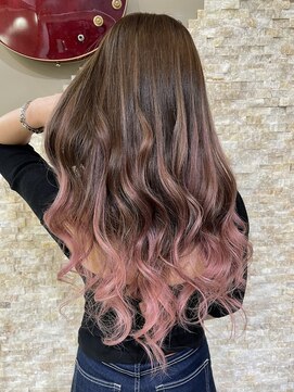 アンク クロス 関内店 ロアエクステ、グラデーションピンク