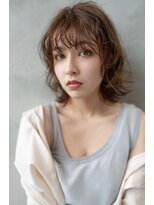 オースティン 門前仲町(AUSTIN)&nbsp;大人かわいい前髪セシルカットココアブラウンフリンジウェーブ