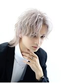 マッシュウルフセンターパート☆ハイトーンパールホワイトカラー
