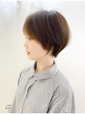 スタイリングが簡単丸み可愛いショートボブ