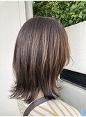 斜めバング/グレージュカラー/シルキーベージュ/東岡崎
