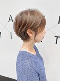 ★丸みショート★20代30代40代50代オリーブグレージュ