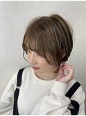 大人ショートボブ。