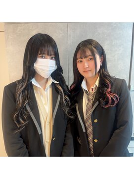 ガルボヘアー 名古屋栄店(garbo hair) プルエクステ10代20代インナーカラーピンクシルバー名古屋美容室