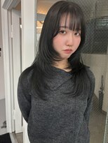 カシェル(cashel) ザクザクレイヤー/ハッシュカット/ブルーブラック