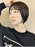 ナチュラルボブ__ショートボブ__耳掛け__前髪あり__20代30代40代