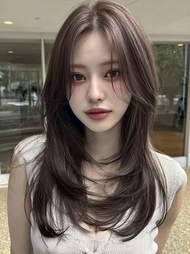 ノイズ キョウト(NOISM Kyoto) デザインカラー/レイヤーカット/ウェットヘア/オリーブベージュ