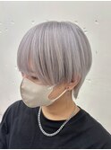 マッシュウルフ／メンズカット／シルバーカラー
