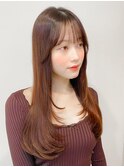 ・大人ガーリーダークアッシュミディアムレイヤー似合わせカット