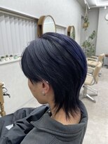 ITSUKI men's&nbsp;センターパートウルフ/ブルーブラック