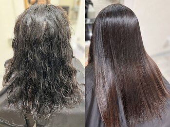 アンドケー 那覇おもろまち店(and K)の写真/《髪質改善コース》で毛先まで潤うナチュラルストレートを叶える♪毎朝のセットも簡単に◎