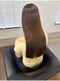 ロングスタイル　髪質改善ストレート　ケアカラー