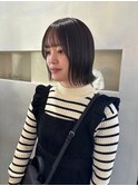 20代30代40代/外はねボブ/暗めから―/グレージュ