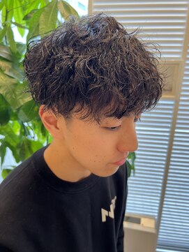 フィッティ 横須賀中央店(fiti) スパイラルパーマメンズマッシュアッシュブラック