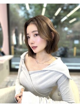 アディション 新宿(ADITION) 韓国ヘーゼルブラウンベージュ#レイヤーカット#髪質改善#前髪