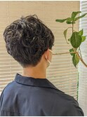 大人男性ナチュラルパーマビジカジ清潔感アッシュブラック 3/11