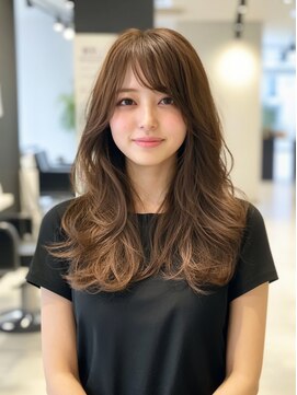 クラン 横浜(Clanc) くびれヘア ハイライトカラー アプリコットオレンジ 夏