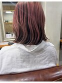 ピンクアッシュのコントラストカラー