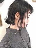 地毛ダークアッシュ、外ハネガーリーウエット【lamp尾崎】