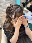 立体リボンサイドポニー