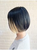 ホワイトインナーカラーボブ