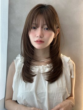 オムニス 表参道(Omnis) 美髪ミディアムレイヤーカット小顔顔周りレイヤーハッシュカット