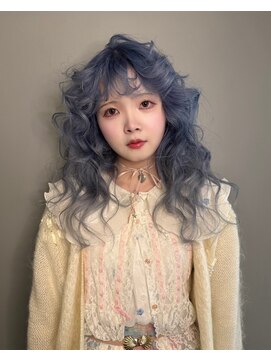 ハコ プラス(HACO+) 【Haco+】Ibuki_くすみブルー_ブリーチ